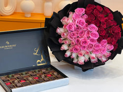 Velvet Indulgence – Roses & Les Bonbons Chocolate Set