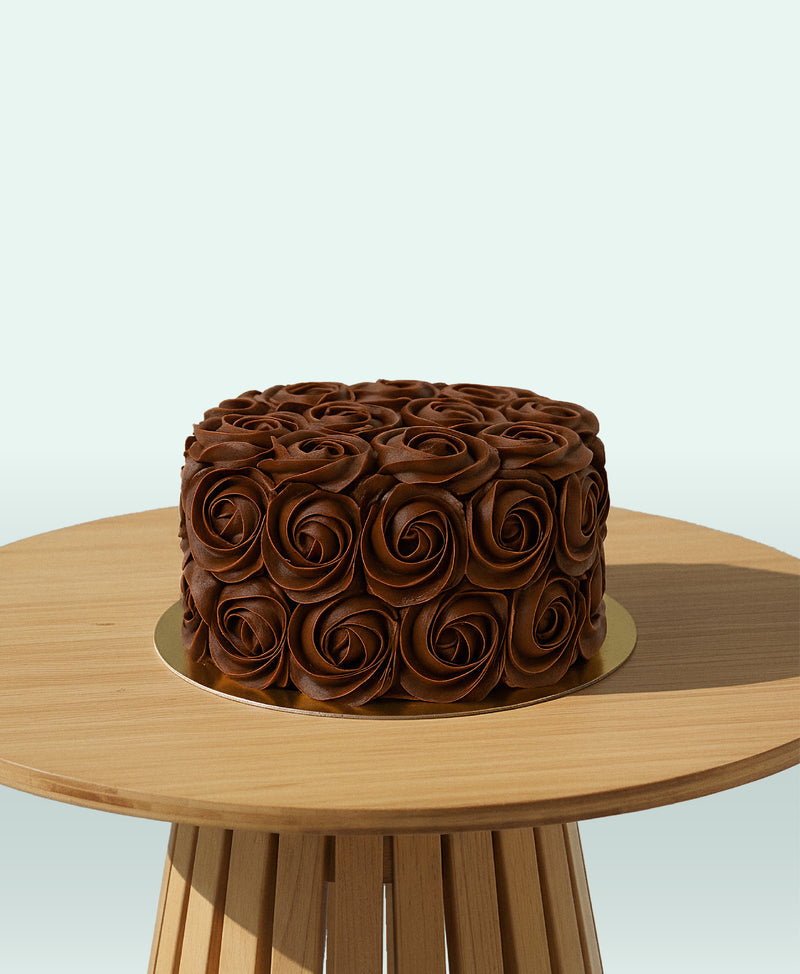 Chocolate Rosette Heart Cake