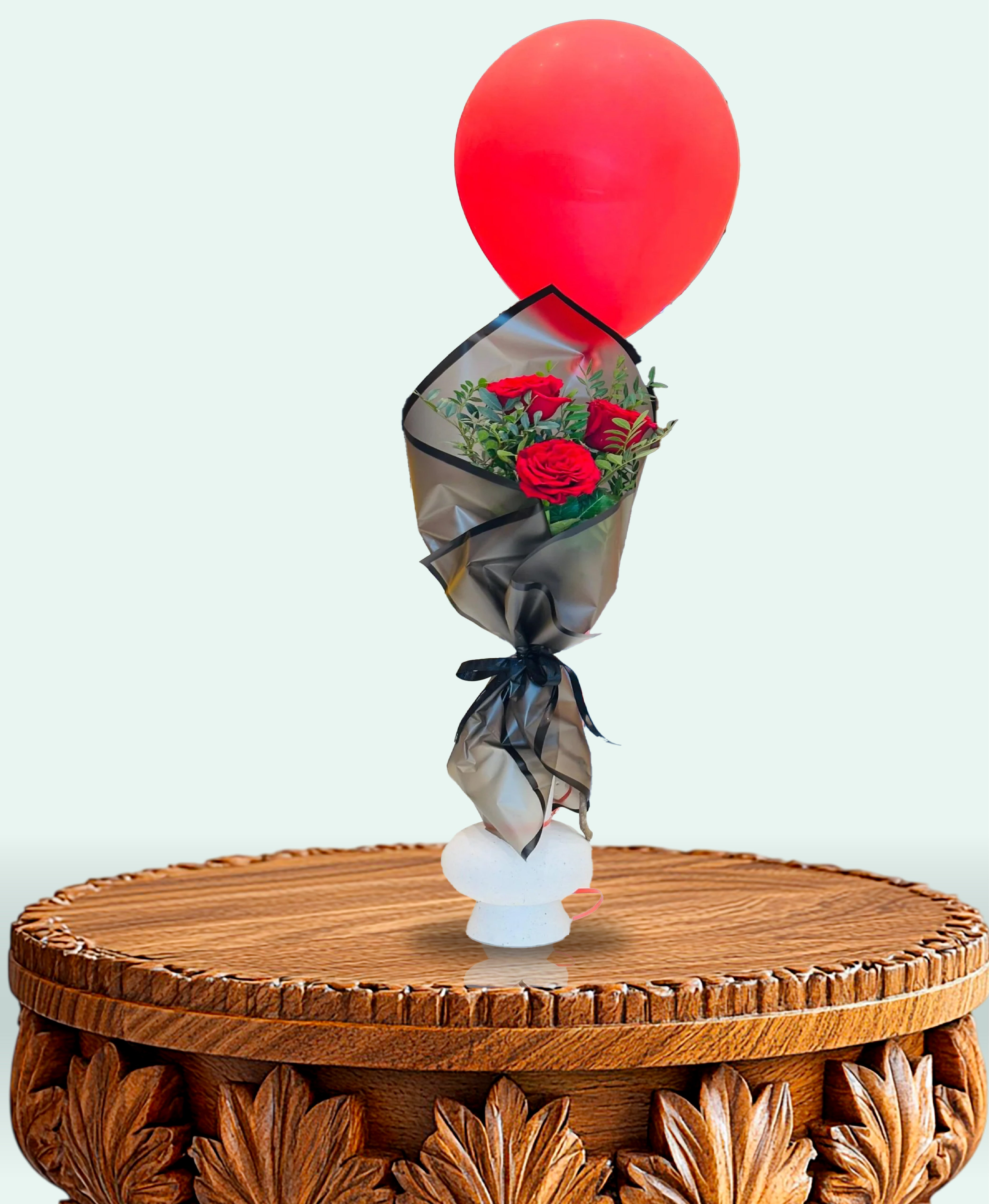 Bold Romance Rose Bouquet with Balloon