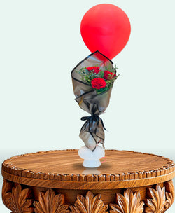 Bold Romance Rose Bouquet with Balloon